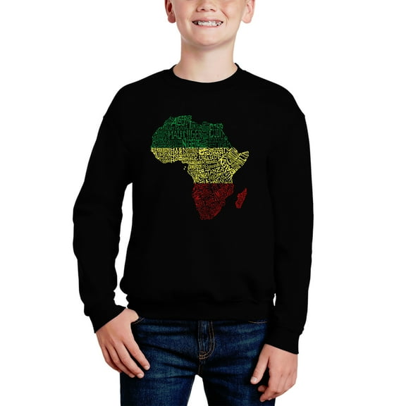 Countries In Africa - Boy's Word Art Crewneck Sweatshirt