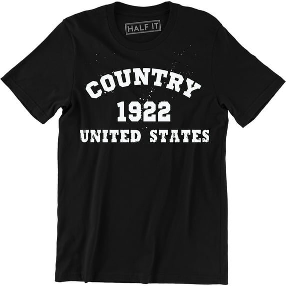 Country 1922 United States Music Rock Famous for Musician Gifts for Artist T-Shirt