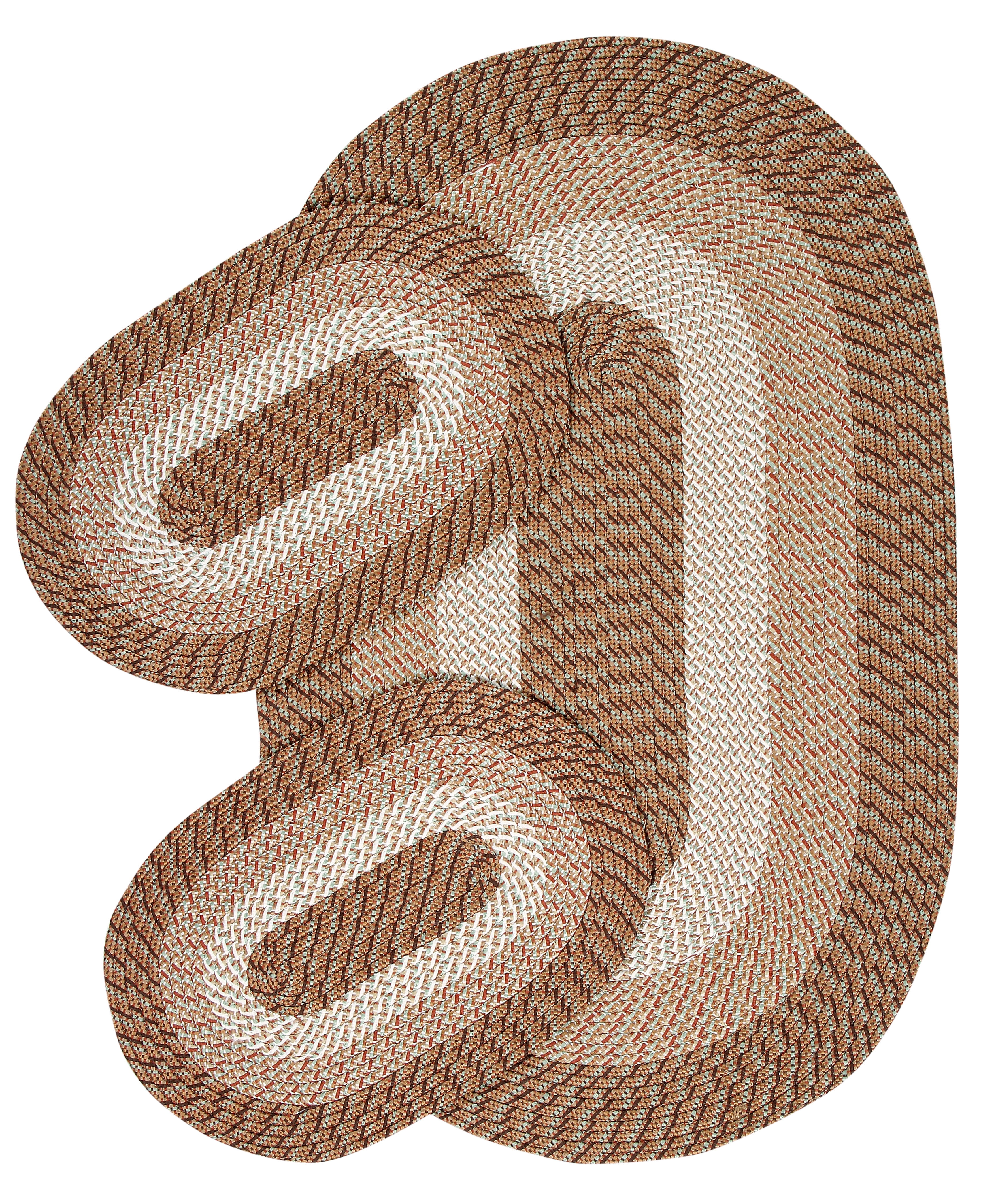 Better Trends 3 Piece Braided Rug Set, 100% Polypropylene Indoor Area Rugs Durable & Reversible, Country Collection - Straw Stripe