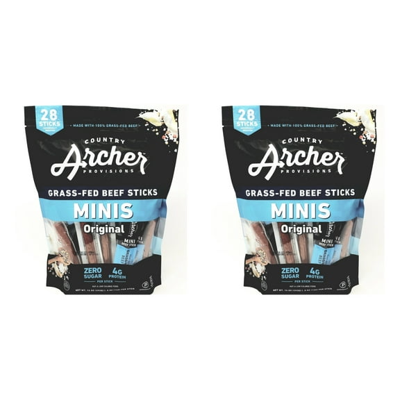 Country Archer 100% Grass-Fed Beef Sticks Minis Original 56 Individually Wrapped Sticks