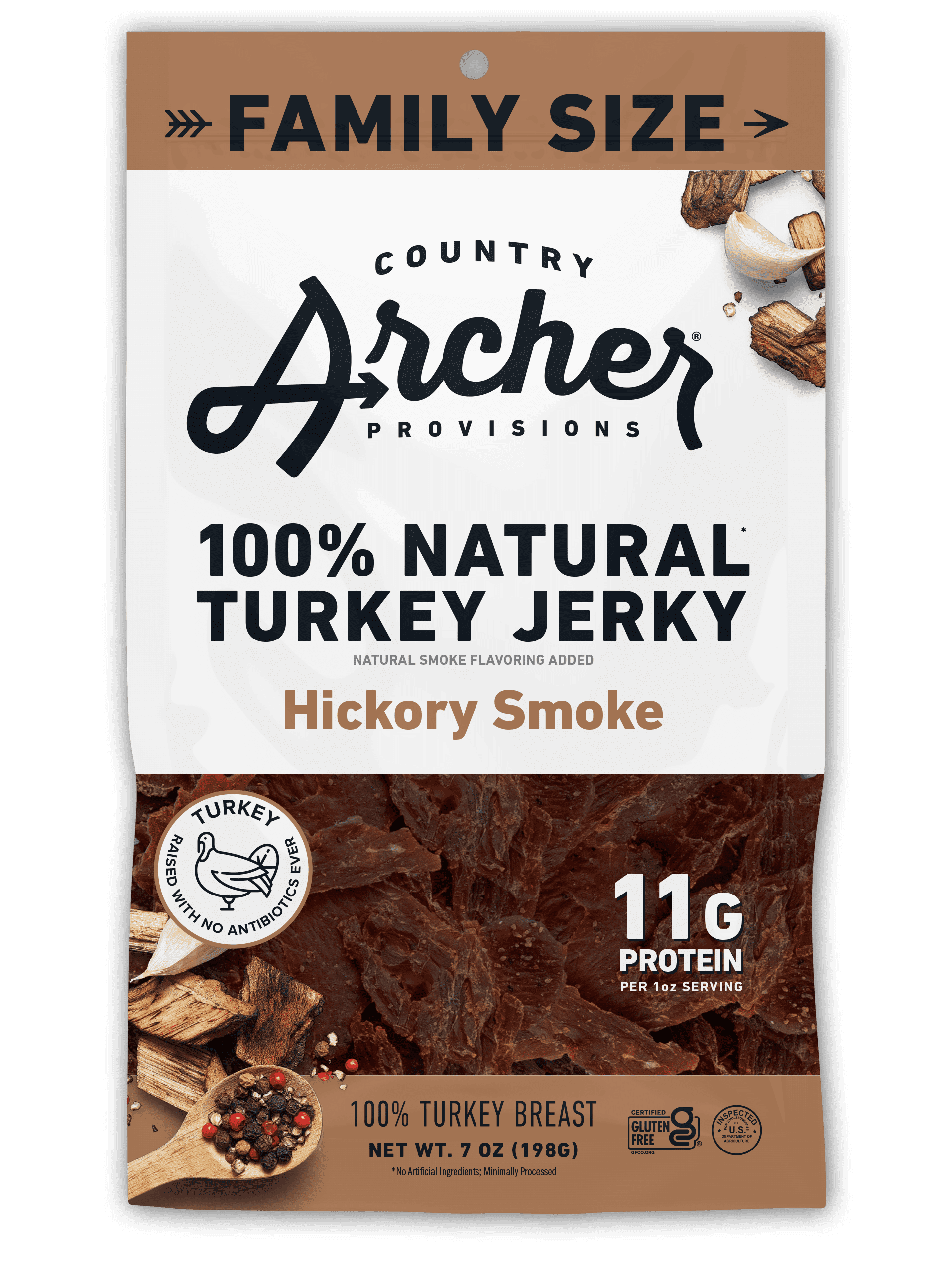 Archer Hickory Smoke Turkey Jerky - 7oz
