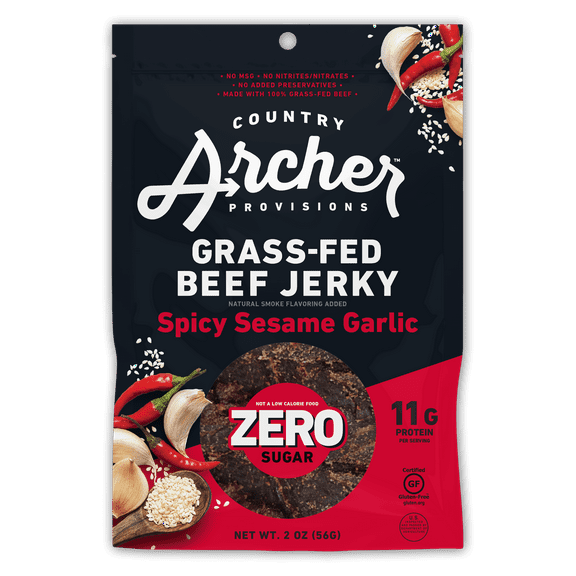 Country Archer 2oz Zero Sugar Spicy Sesame Garlic Beef Jerky