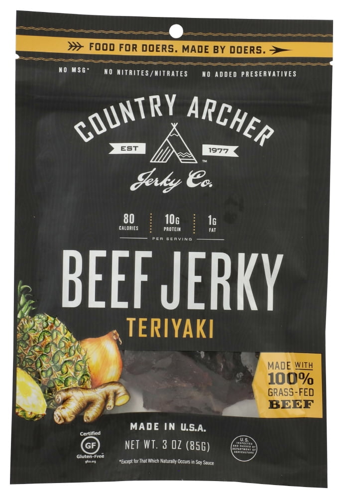 Country Archer Teriyaki Beef Jerky, 3 Oz, Pack Of 12