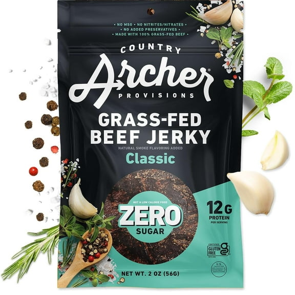 Country Archer - Beef Jerky Original Zero Sugar 2 Ounces Pack of 12