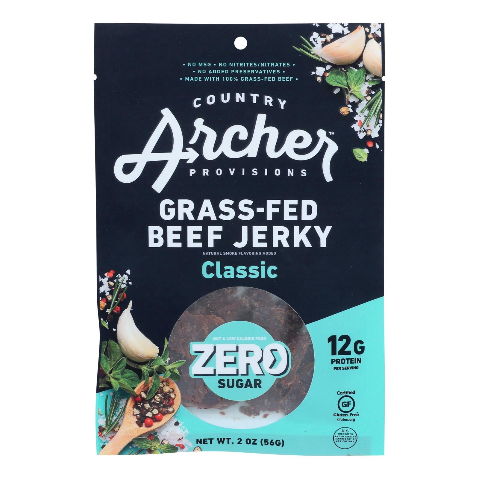 Country Archer - Beef Jerky Original Zero Sugar - Case of 12-2 OZ