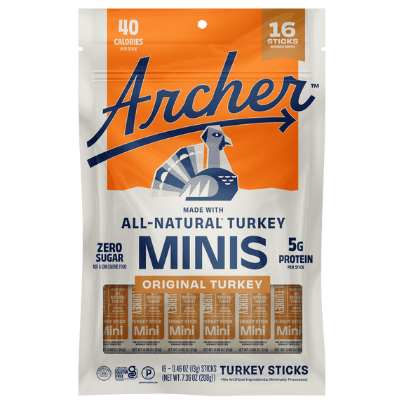 Archer Classic Turkey Mini Sticks 0.46oz 16 Count Bag