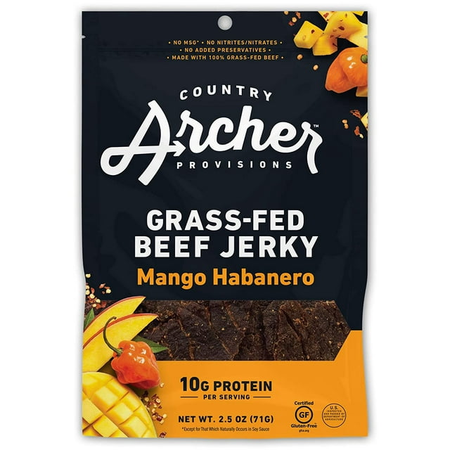 Country Archer Gluten Free GrassFed Beef Jerky Mango Habanero 2.5 oz