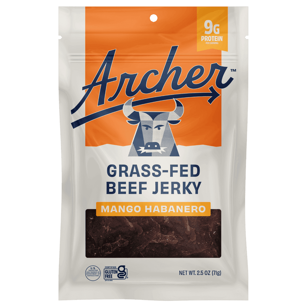 Country Archer Gluten Free Grass-Fed Beef Jerky Mango Habanero - 2.5 oz Pack of 2