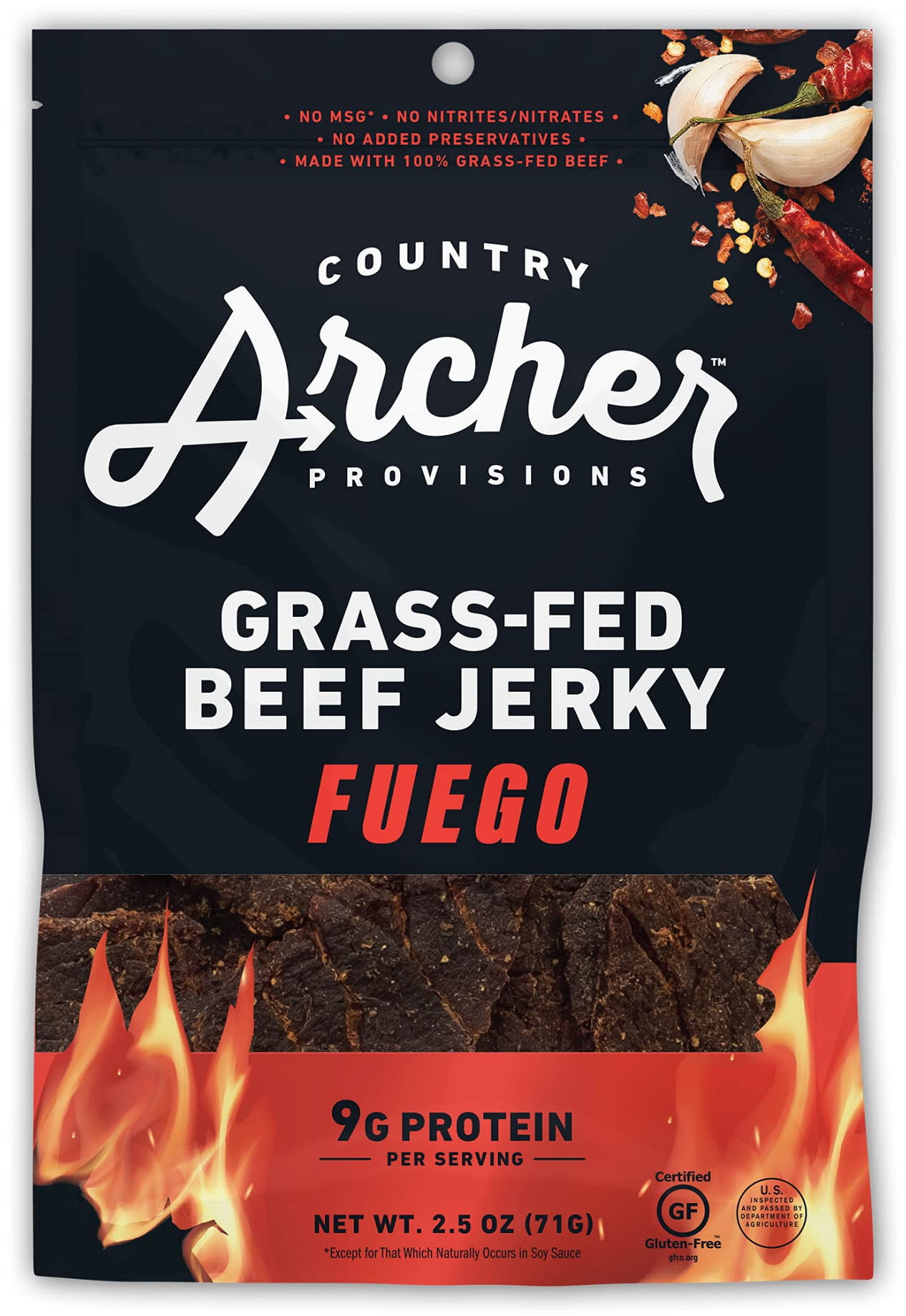 Country Archer Grass Fed AIF4 Beef Jerky Beef Jerky Pack, Beef Jerky