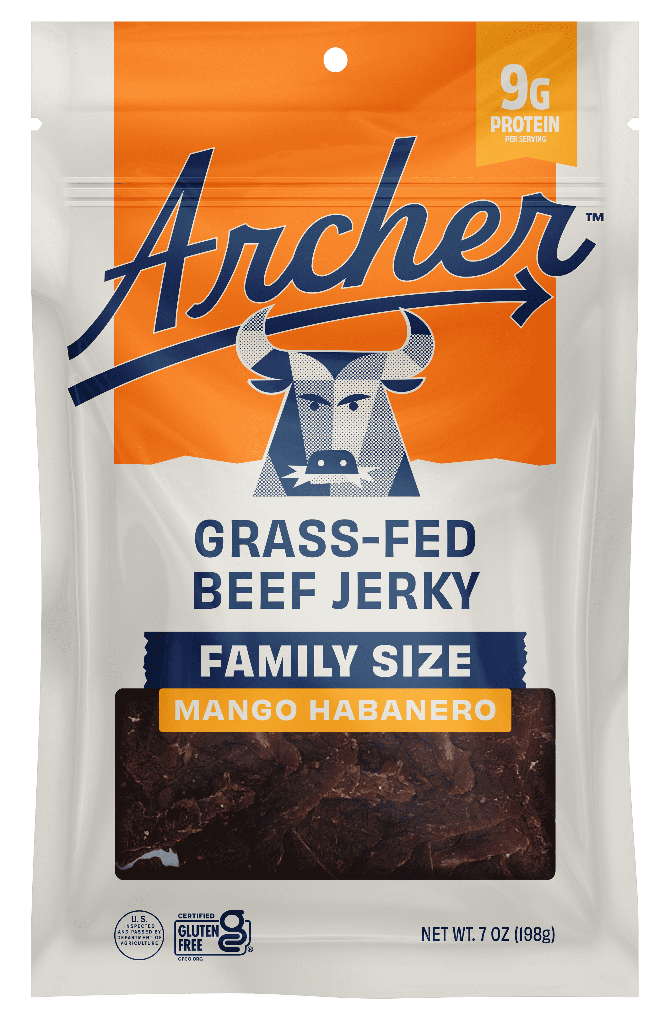 Archer Mango Habanero Beef Jerky 7oz Bag
