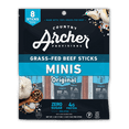 Country Archer Original Beef Mini Sticks (8ct, 0.5oz Sticks) 100 GrassFed, Gluten Free, High