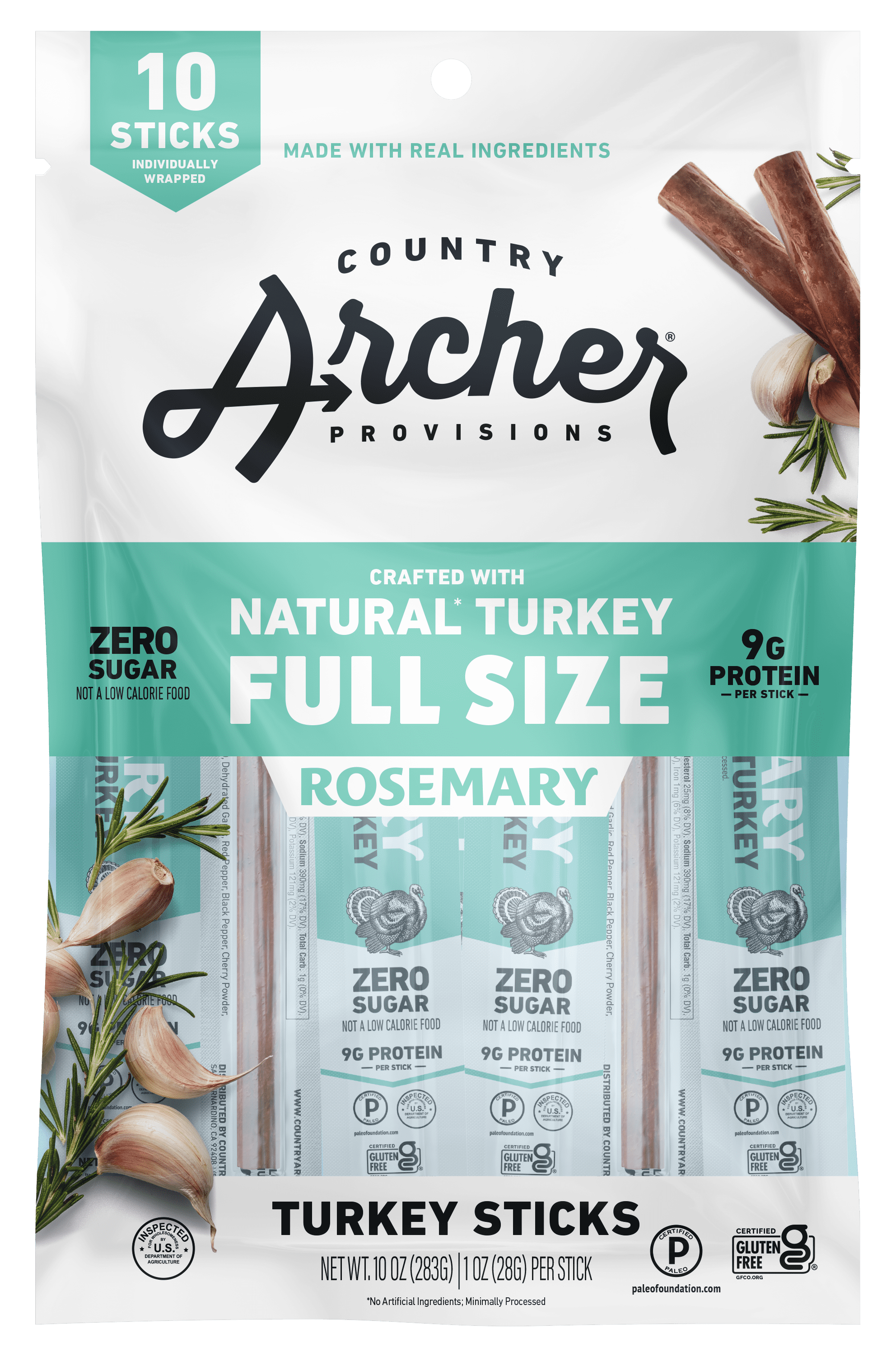 Archer Rosemary Turkey Full Size Sticks 1oz 10 Count Bag