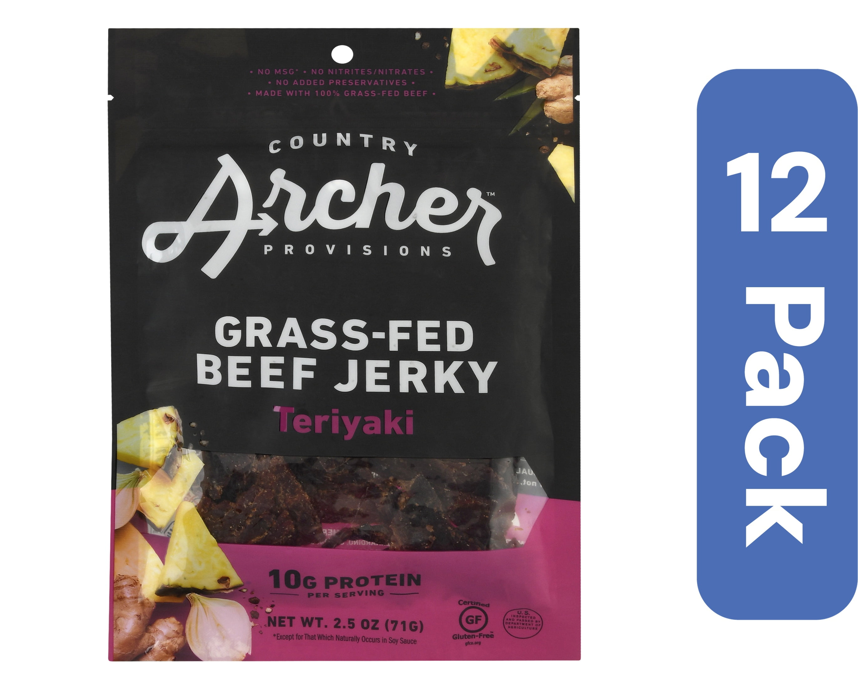 Country Archer Teriyaki Beef Jerky 2.5 oz (Pack Of 12)
