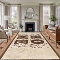 thumbnail image 1 of Country Area Rugs 5'x8', Washable Small Throw Rugs for Classroom Bedroom, Texas Star Plants Branches Berry Farmhouse Retro Indoor Outdoor Rug Non-Slip Low Pile Carpet Runner Reversible Floor Mats, 1 of 8