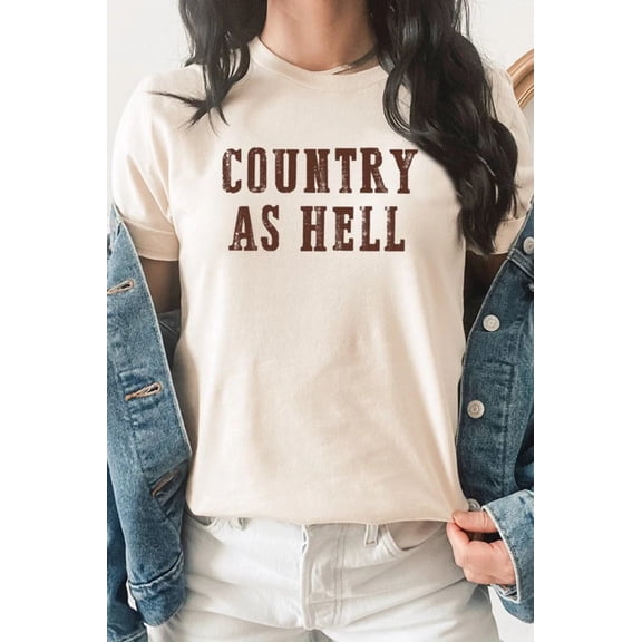 Country As Hell Western Graphic Tee T-Shirt