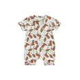 thumbnail image 1 of Country Baby Outfit Boy Girl Western Cow Print Cowboy Romper Bodysuit Short Sleeve One Piece Jumpsuit Summer Clothes, 1 of 7