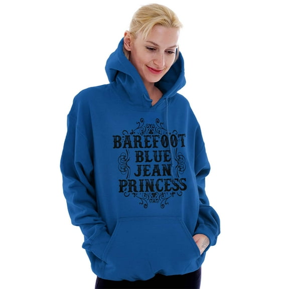 Country Barefoot Blue Jean Princess Women Plus Size Graphic Pullover Hoodie Brisco Brands 4X