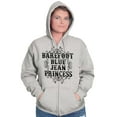 thumbnail image 1 of Country Barefoot Blue Jean Princess Womens Plus Size Graphic Zipper Hoodie Brisco Brands 5X, 1 of 5