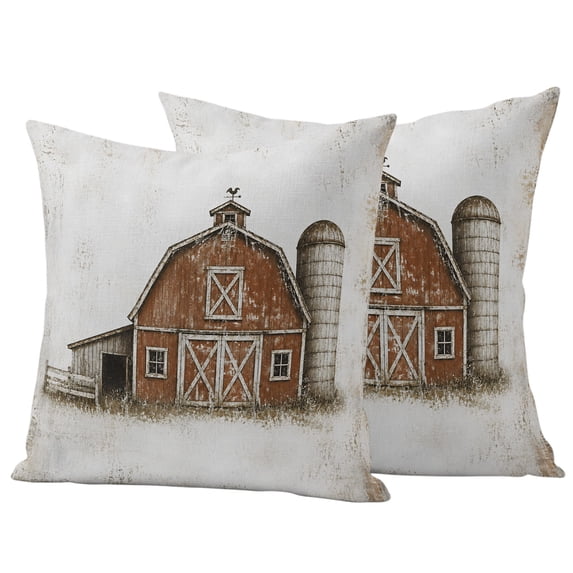Country Barn Outdoor Waterproof Pillow Covers, Modern Rustic House ...