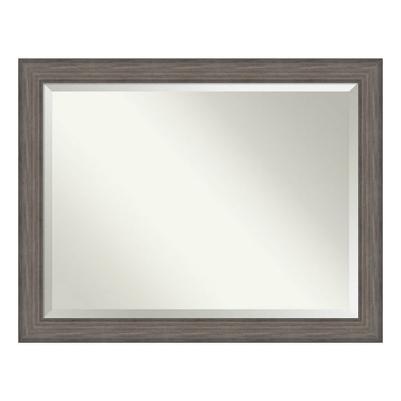 Country Barnwood Beveled Wood Bathroom Wall Mirror