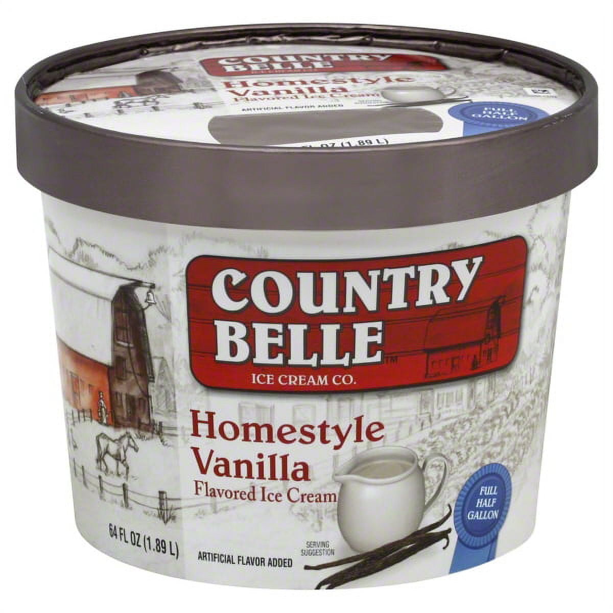 Country Belle Homestyle Vanilla Ice Cream 64 Fl Oz