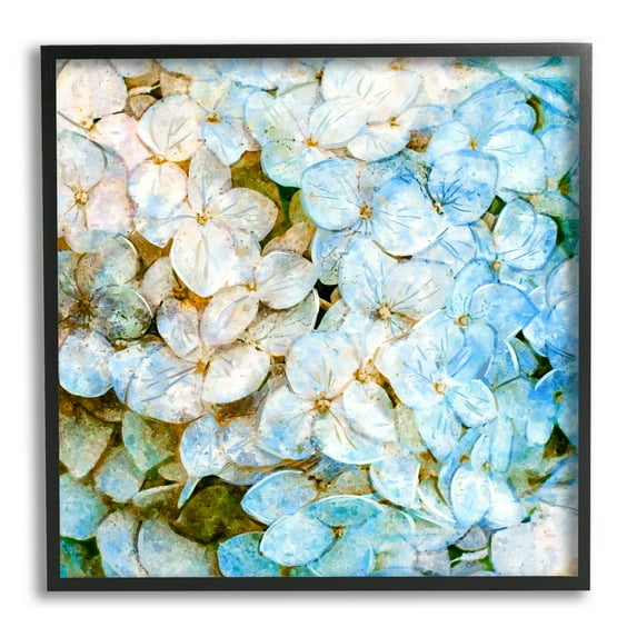 Country Blooming Hydrangeas Botanical & Floral Graphic Art Black Framed Art Print Wall Art