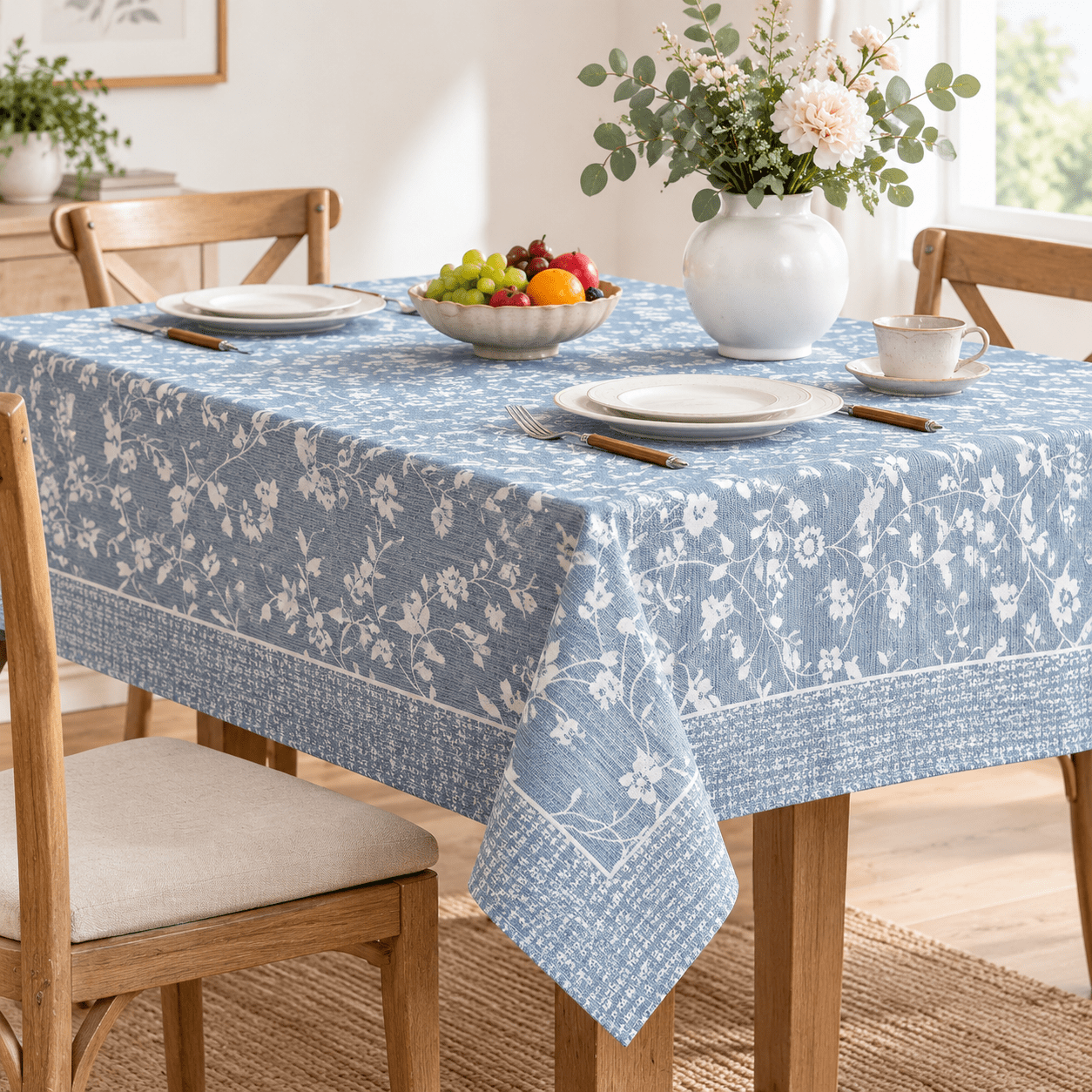 Country Blue Fltablecloth Rectangle 60"x120" - Walmart.com