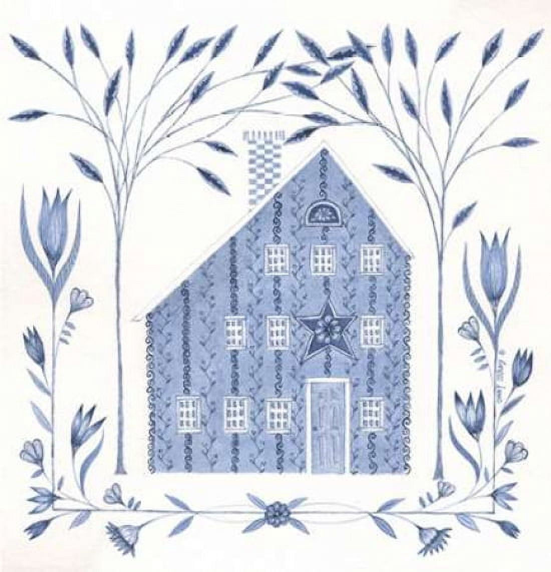 Country Blue House III Canvas Art - Cindy Shamp (24 x 24)