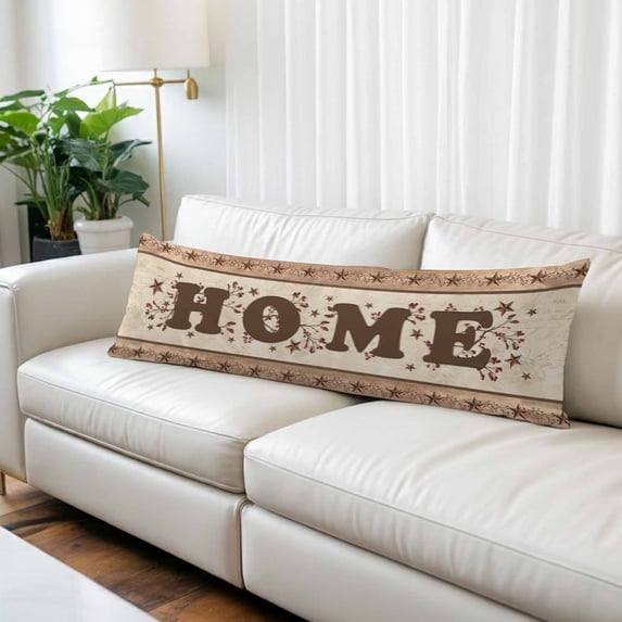 Country Body Pillow Covers 20"x60", Texas Star Plants Branches Berry Farmhouse Retro Soft Brushed Microfiber Breathable Throw Pillow Covers, Pillowcase with Zipper for Couch Sofa Bedroom Living Room