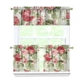thumbnail image 1 of Country Bohemian Curtains 24 Inch - 3 Panel Rustic Floral Set with Vintage Botanical Print, Rod Pocket, 1 of 6
