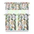 thumbnail image 1 of Country Bohemian Curtains 36 Inch - 3 Panel Rustic Floral Set with Vintage Botanical Print, Rod Pocket Kitchen Window Drapes for Farmhouse Style, 1 of 5