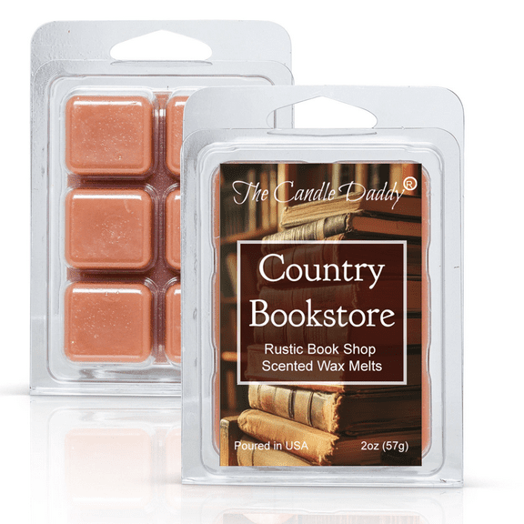 Country Bookstore - Rustic Book Shop Maximum Scented Wax Melt - 1 Pack - 2 Ounces - 6 Cubes