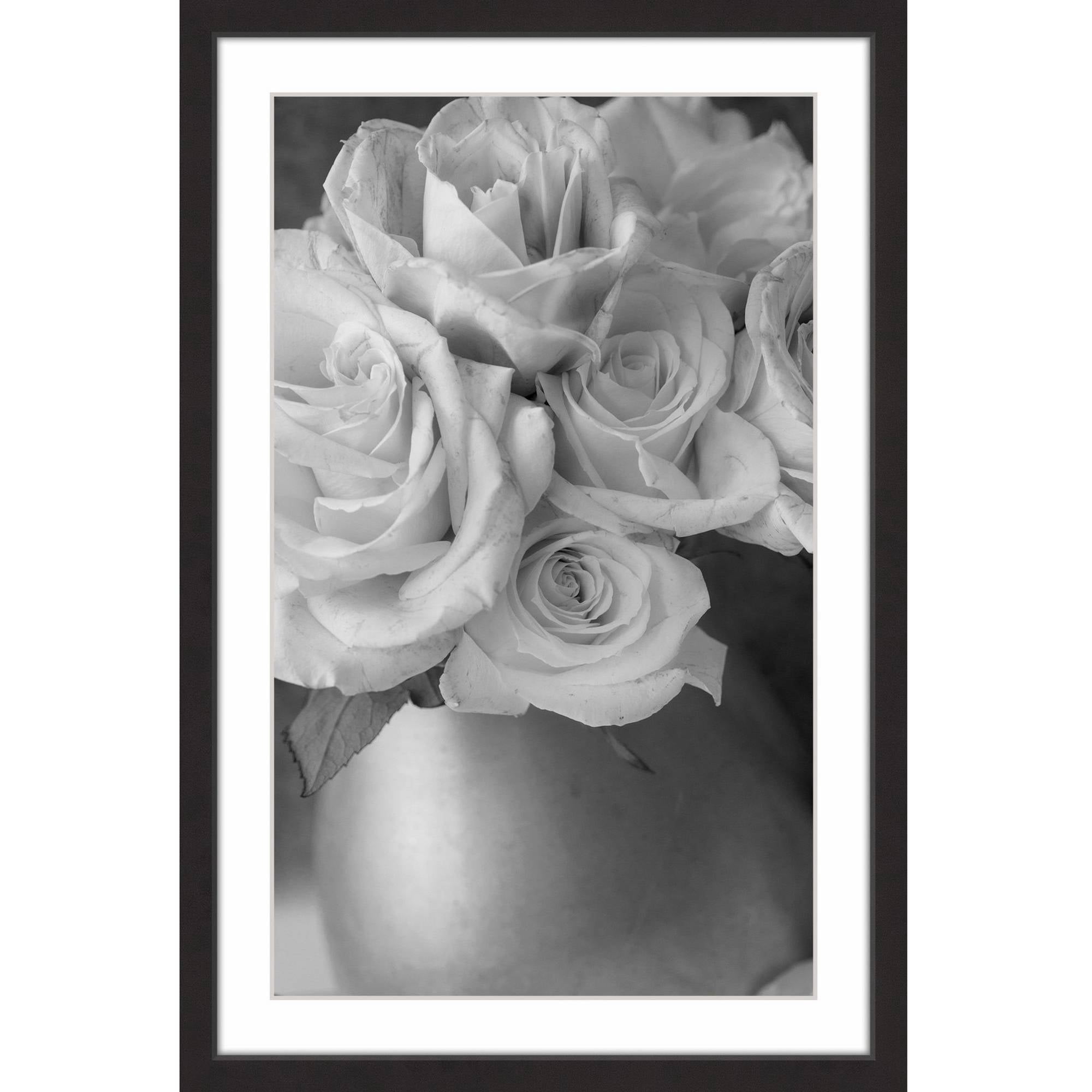 "Country Bouquet in Grey" Framed Painting Print