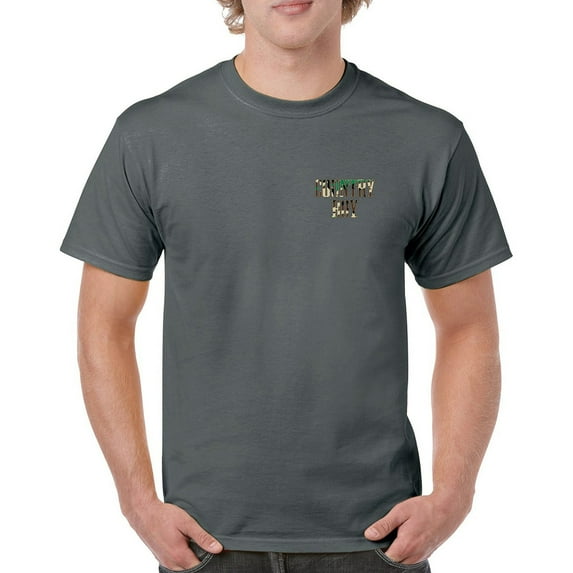 Country Boy Camo Crest T-shirt Small Town Rodeo Cowboy USA Military Men's Tee
