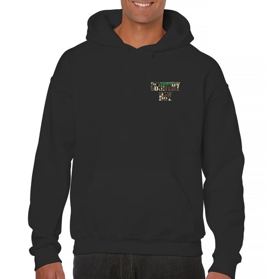 Country Boy Camo Crest Unisex Hoodie Small Town Rodeo Cowboy USA Military