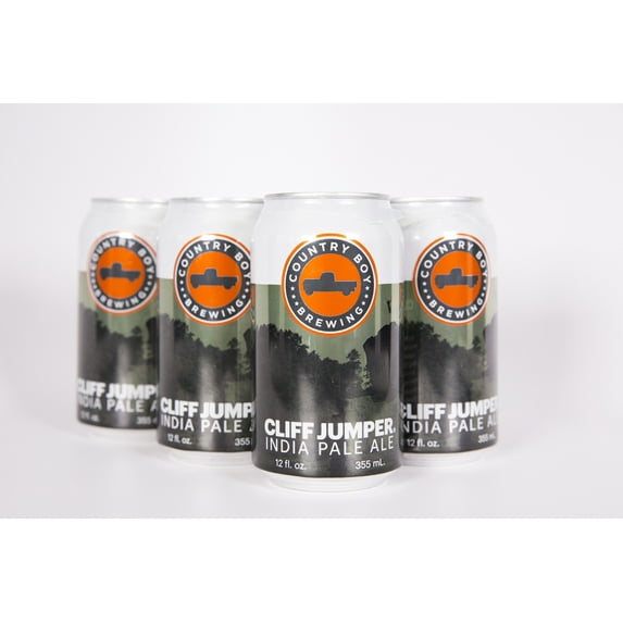 Country Boy Brewing Cliff Jumper India Pale Ale Beer, 12 fl oz, 6 Pack Cans, 7% ABV