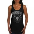 thumbnail image 1 of Country Boy Do No Harm Take No Bull Women's Tank Top Vintage Skull Western Boho Cow American Original USA Country, 1 of 7