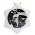 thumbnail image 1 of 3drose, Country Boy Grayscale, 3 inch Snowflake Porcelain Ornament, 1 of 7