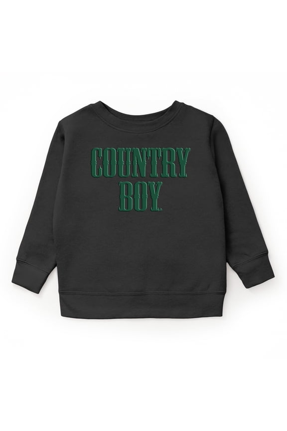 Country Boy Puff Print - Toddler Graphic Sweatshirt and Youth Graphic Sweatshirt