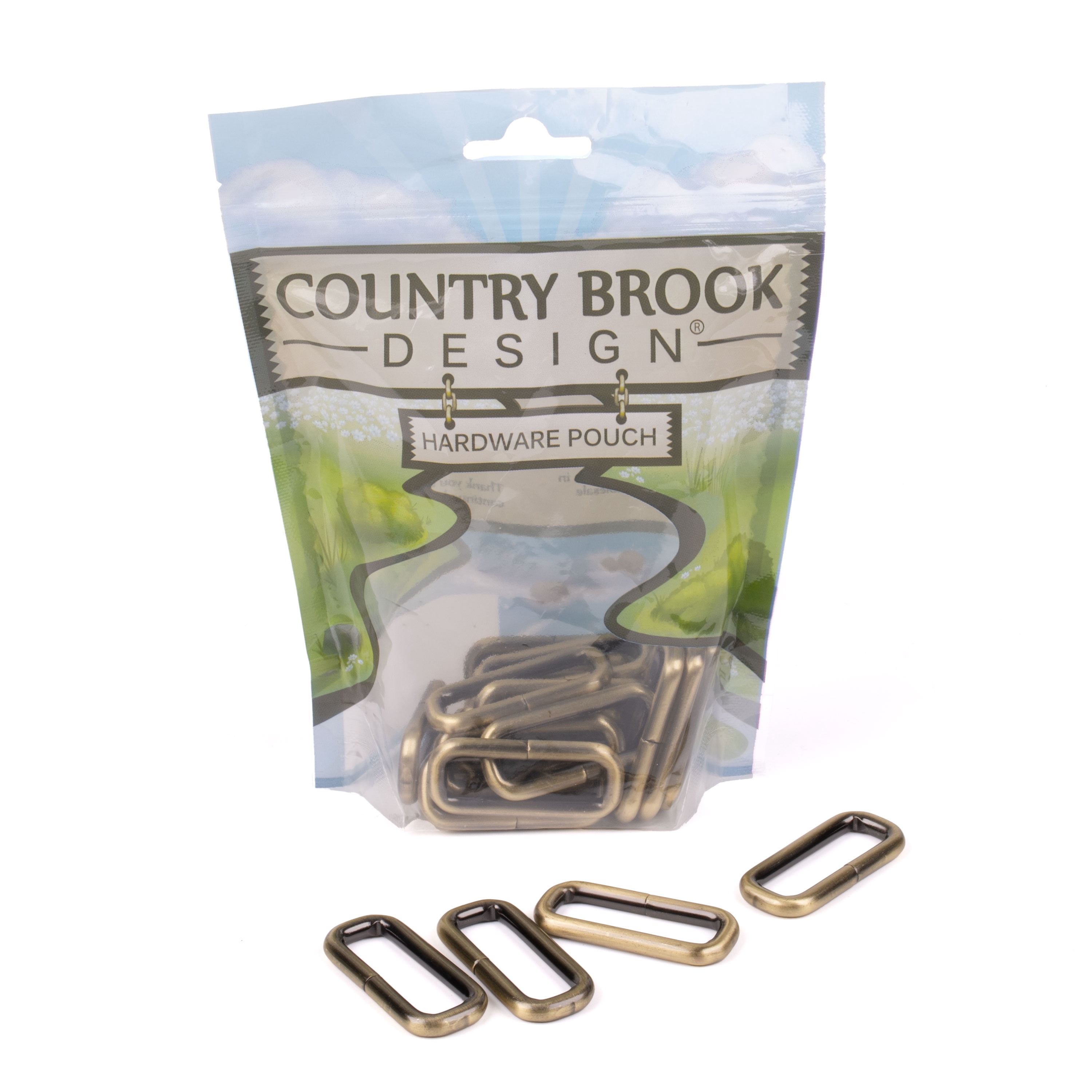 Brook Shoping Design Country Brook Design® 1 1/2 Inch Brushed Brass Heavy Welded Rectangle ...