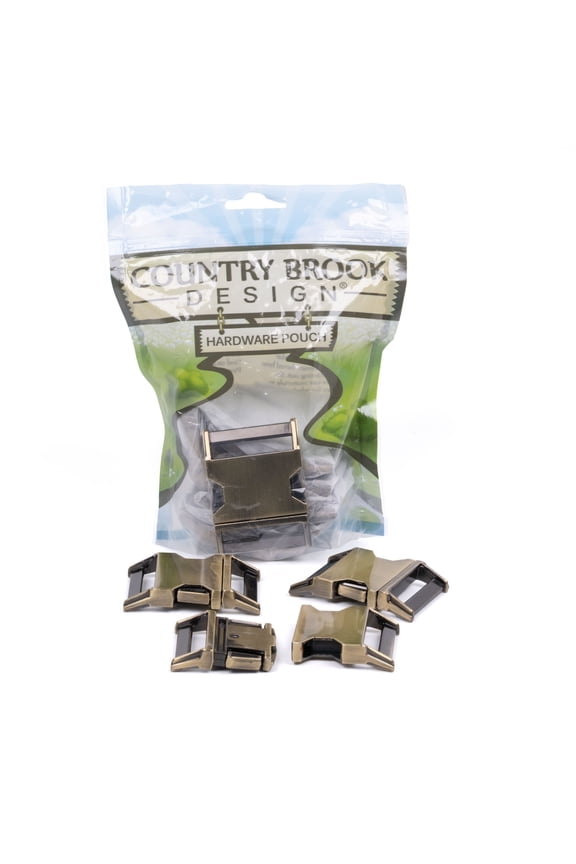 ® 1 1/2 Inch Contoured Brushed Brass Side Release Buckles, 5 Pack
