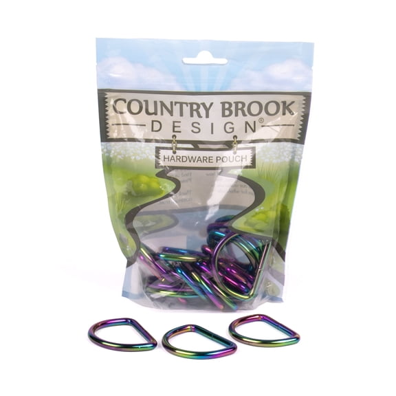 Country Brook Design® 1 1/2 Inch Iridescent Rainbow Heavy Welded D-Rings, 10 Pack