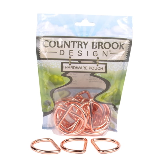Country Brook Design® 1 1/2 Inch Rose Gold Heavy Welded D-Rings, 10 Pack