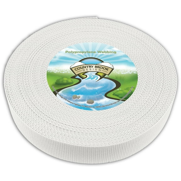 Country Brook Design - 1 1/2 Inch White Polypropylene (Polypro) Webbing