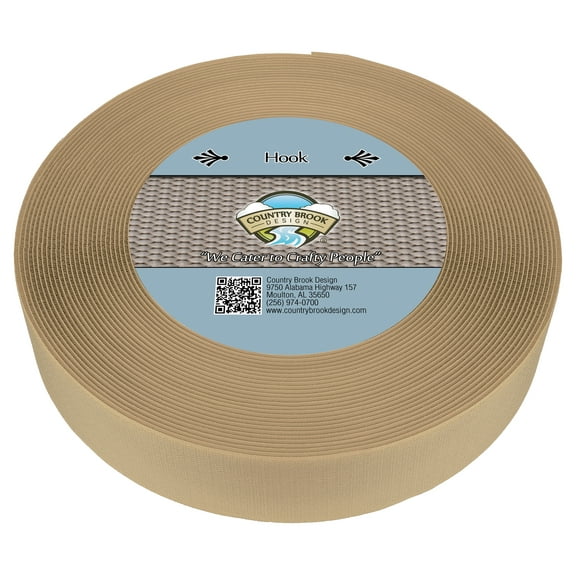 Country Brook Design 1 1/2 inch Beige Sew on Hook and Loop, 2 Rolls of 3 Yards