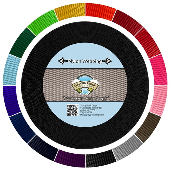 Country Brook Design® 1 1/2 inch Black Heavy Duty Nylon Webbing, 10 Yards