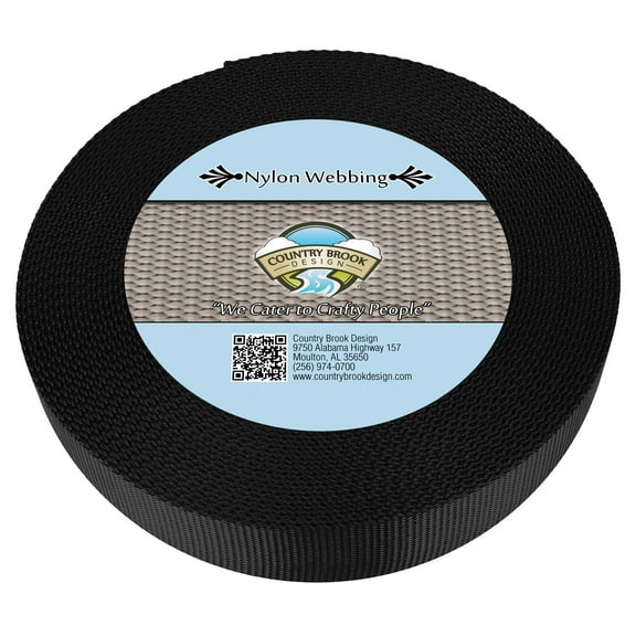 Country Brook Design® 1 1/2 inch Black Heavy Duty Nylon Webbing, 10 Yards