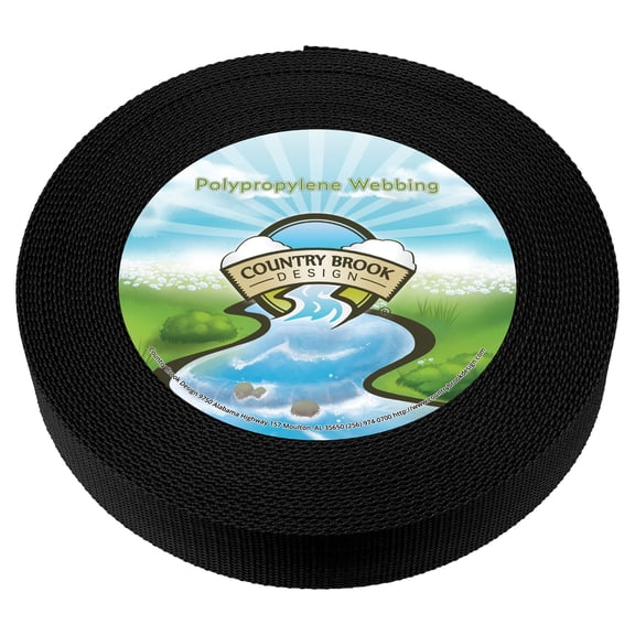 Country Brook Design® 1 1/2 inch Black Heavy Polypro Webbing, 100 Yards