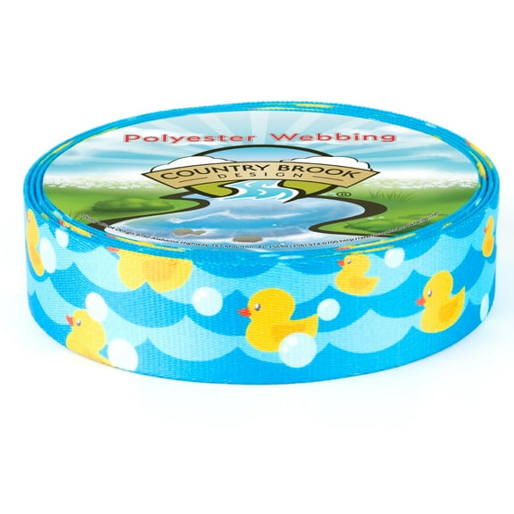 Country Brook Design® 1 1/2 inch Just Ducky Polyester Webbing, 50 Yards