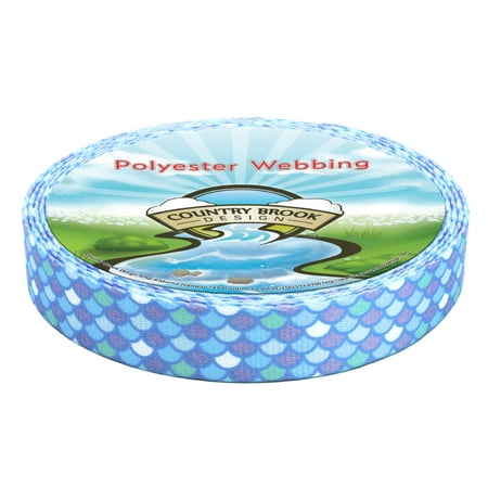 Country Brook Design® 1 1/2 inch Mermaid Scales Polyester Webbing, 5 Yards